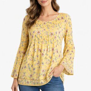 Max Studio Floral Blouse, Medium - Flowy & Pleated!